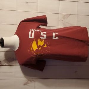 Vintage USC Trojans Women's Tee Burgundy Gold Petite Large Good Condition